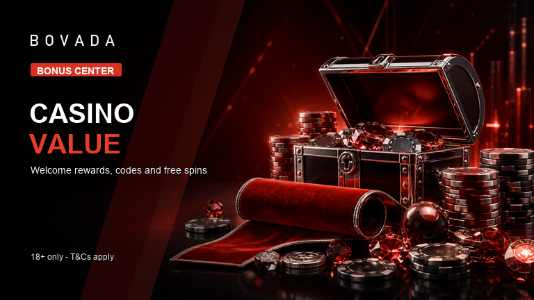 Bovada casino welcome bonus chest spilling red chips for US players